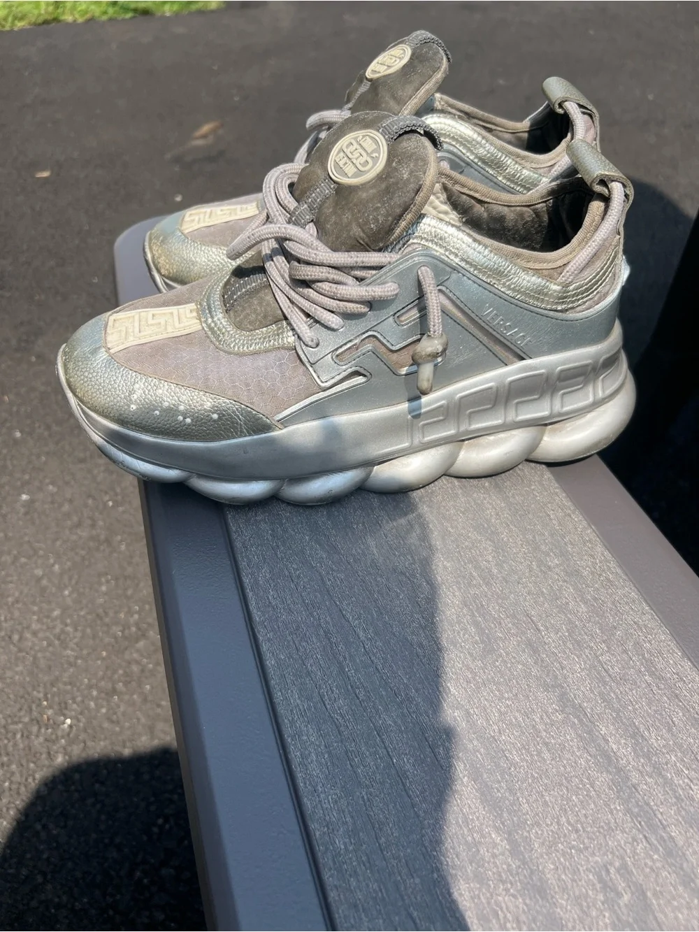 Versace Chain Reaction Silver shoes men size 40 / US 7